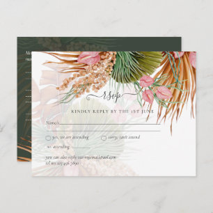 Postal Boda Tropical Pampas Grass Terracotta