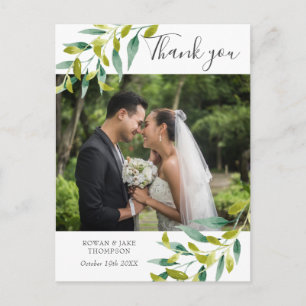 Postal Boda Verde Campestre Foto Gracias