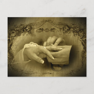 Postal Boda Vintage... Con este anillo yo la Wed