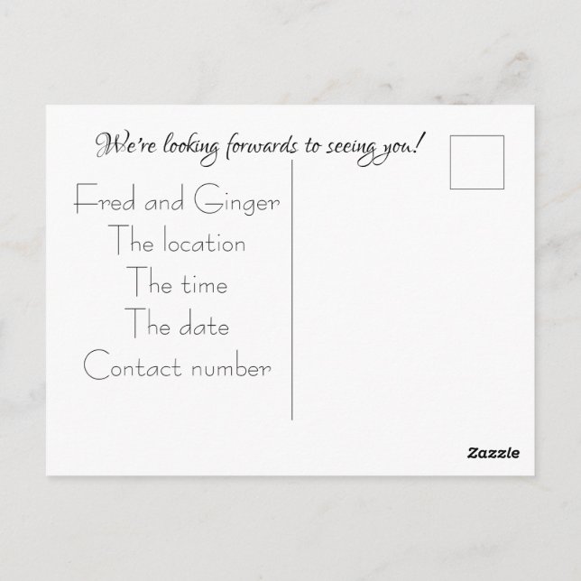 Postal Bodas de cráneo (Reverso)