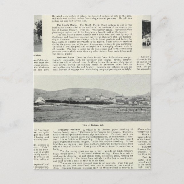 Postal Bodega, California (Anverso)