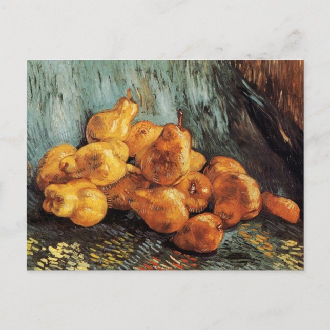 Postal Bodegón con peras membrillo de Vincent van Gogh (Anverso)