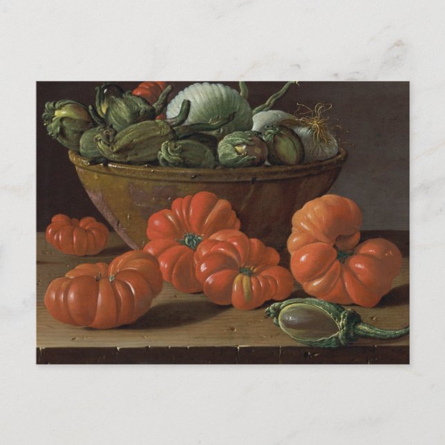 Postal Bodegón con Tomates de Luis Melendez (Anverso)