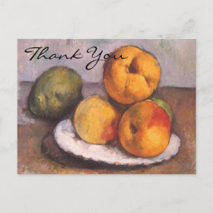 Postal Bodegón de Cézanne con membrillos, manzanas y pera