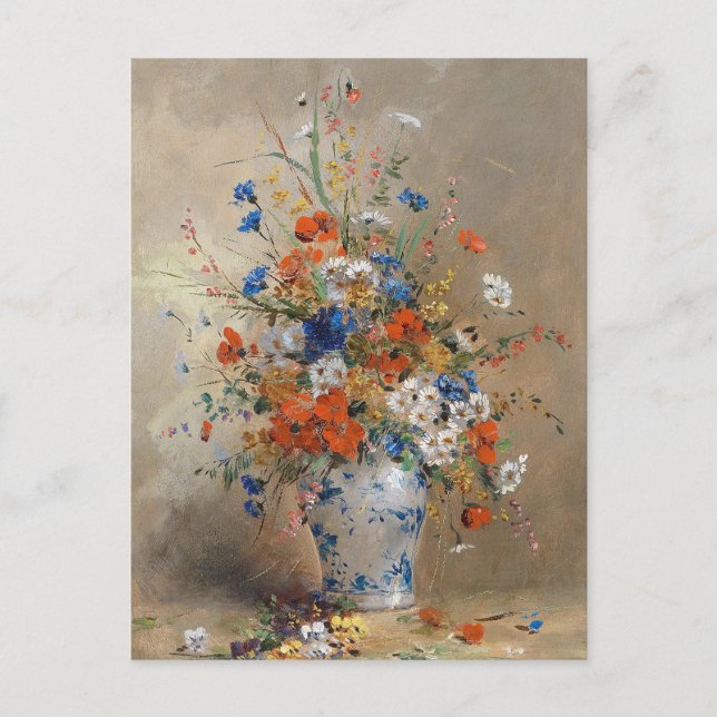 Postal Bodegón de flores | Eugene Petit (Anverso)