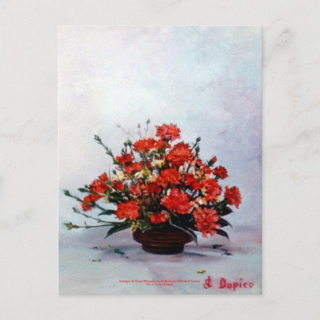 Postal Bodegón de flores/Still life of flowers (Anverso)