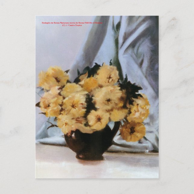 Postal Bodegón de flores/Still life of flowers (Anverso)