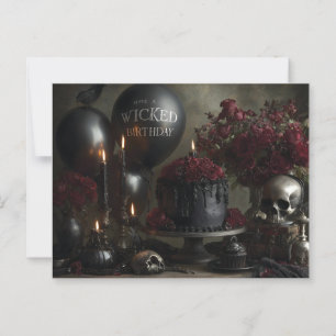 Postal Bodegón gótico oscuro y sombrío de cumpleaños