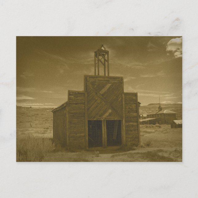 Postal Bodie Firehouse Sepiatone Post Card Card (Anverso)