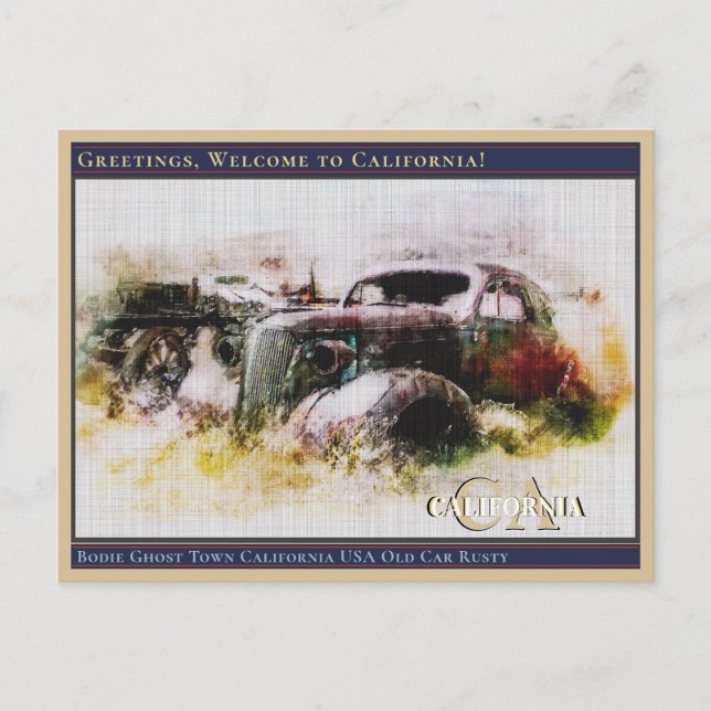 Postal Bodie Ghost Town California, EE.UU. Rusty de coche (Anverso)