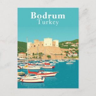 Postal Bodrum, Turquía Arte Retro