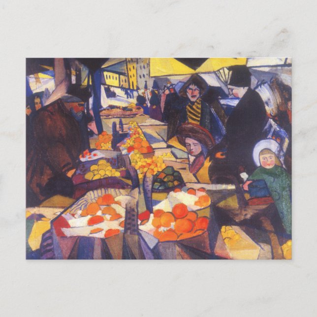 Postal Bogomazov - Mercado Sennoy, Kiev, (Anverso)