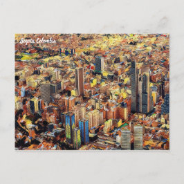 Postal Bogotá, Colombia, City View Art