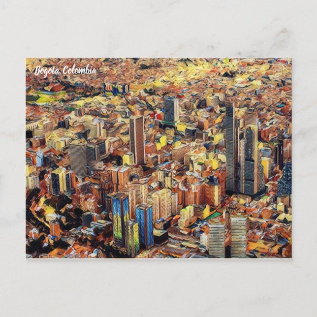 Postal Bogotá, Colombia, City View Art (Anverso)