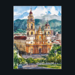 Postal Bogota, Colombia: Pintura de acuarela<br><div class="desc">Bogotá,  Colombia,  Experimente la pintura de color de agua colombiana</div>