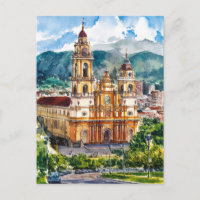 Bogota, Colombia: Pintura de acuarela