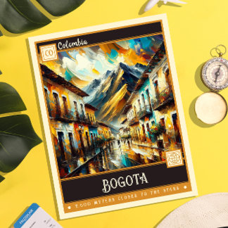Postal Bogotá, Colombia | Pintura de época