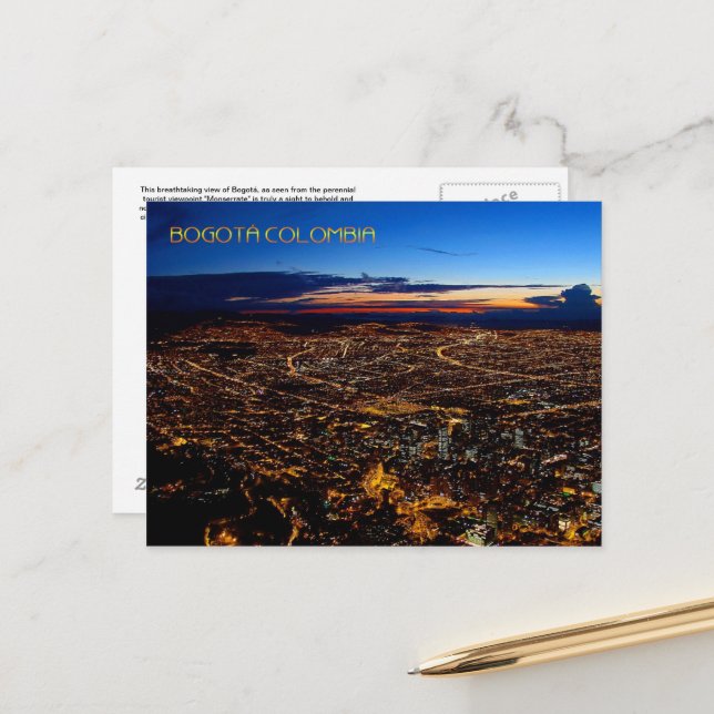 Postal Bogotá Colombia Travel Post Card (Anverso/Reverso In Situ)