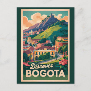 Postal Bogota Colombia Viaje Arte Vintage