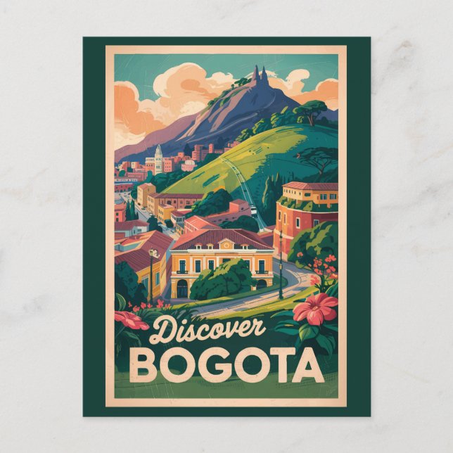 Postal Bogota Colombia Viaje Arte Vintage