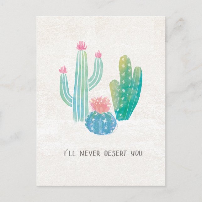 Postal Bohemian Cactus | Nunca te voy a desolar (Anverso)