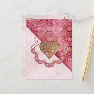 Postal Bohemian San Valentín Fantasía 3D 