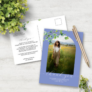 Postal Boho Arco Hiedra Azul de Aciano Grad Agradecimient