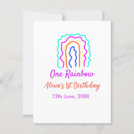 Postal Boho Arcoiris, un niño de cumpleaños, retro brilla