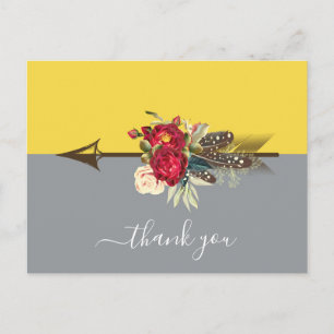 Postal Boho Arrow Colorblock Gracias Postcard