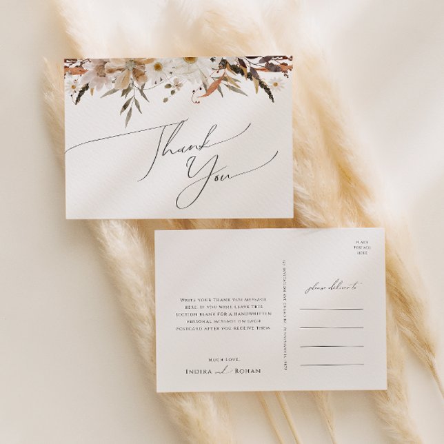 Postal Boho Autumn Wildflower | Boda Gracias (Subido por el creador)