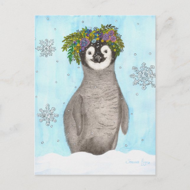 Postal Boho Baby Penguin (Anverso)