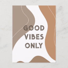 Postal Boho Beige Formas Orgánicas Art Post Card