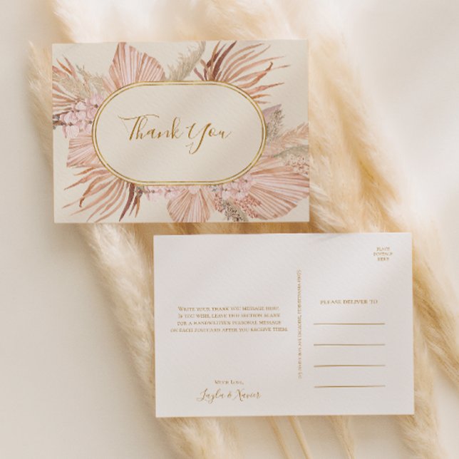 Postal Boho Botánico Tropical | Agradecimiento de Boda en (Subido por el creador)