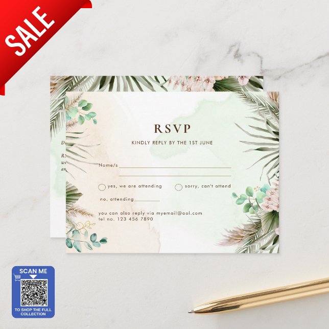 Postal BOHO Eucalyptus Pampas Grass Greenery Boda (SHOP THE FULL PAMPAS GREENERY COLLECTION)