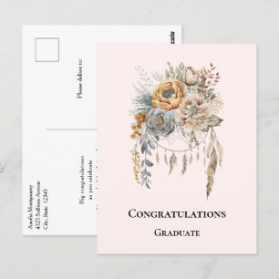 Postal Boho Flower Bouquet y Dreamcatcher Graduation