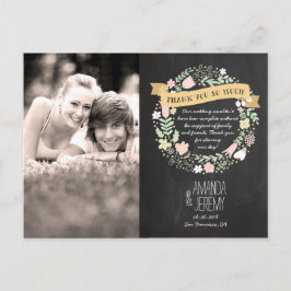 Postal Boho Flower Wreath Rustic Chalkboard Boda