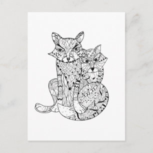 Postal Boho Fox Doodle