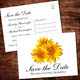 Postal Boho Girasol Floral de Boda Guarde la Fecha