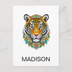 Postal Boho Hippie Floral Personalizado Año del Tigre 