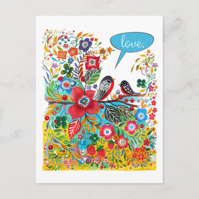 Postal Boho Love Birds (Anverso)