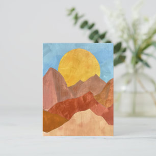 Postal Boho Mountain Sunset - Paisaje cálido del tono de