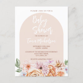 Postal Boho Neutral Floral Baby Shower
