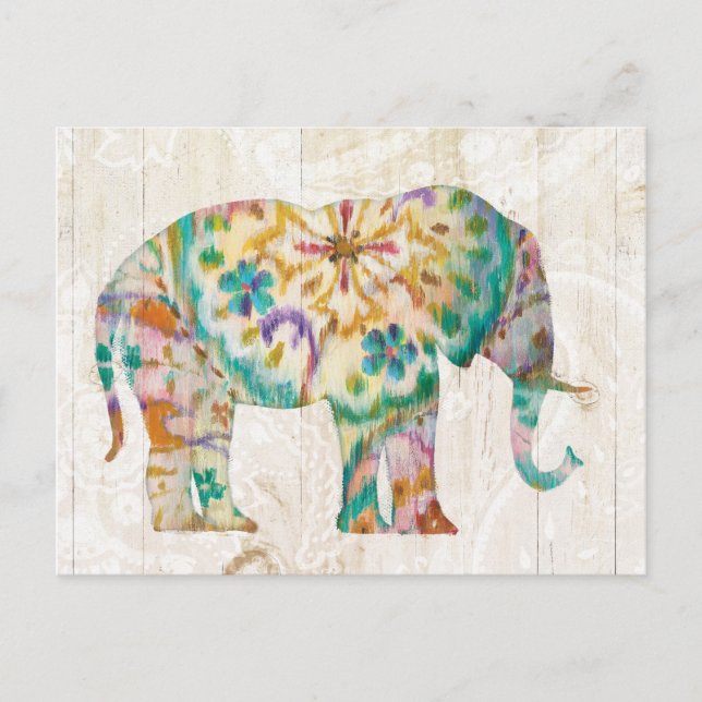 Postal Boho Paisley Elephant I (Anverso)