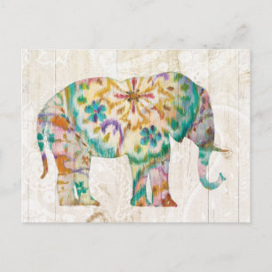 Postal Boho Paisley Elephant I