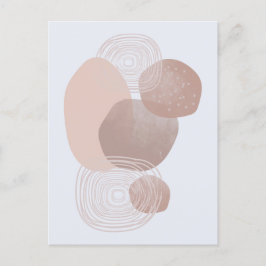 Postal Boho Peach Peach Pink Organismos Art Post Card