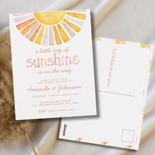 Postal Boho Pequeño Rayo de Sol Shower de Bebé