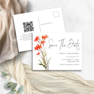 Postal Boho Red Wildflowers Secuencia de comandos de códi