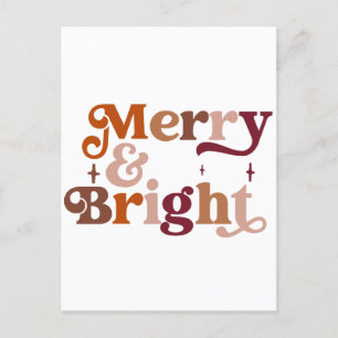 Postal Boho Retro Merry y Bright