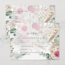 BOHO RSVP Boda de gramaje de floral rosa pampas