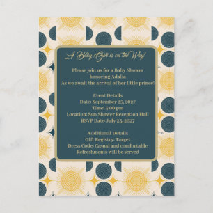Postal Boho Sun Moon Stars Blue Yellow